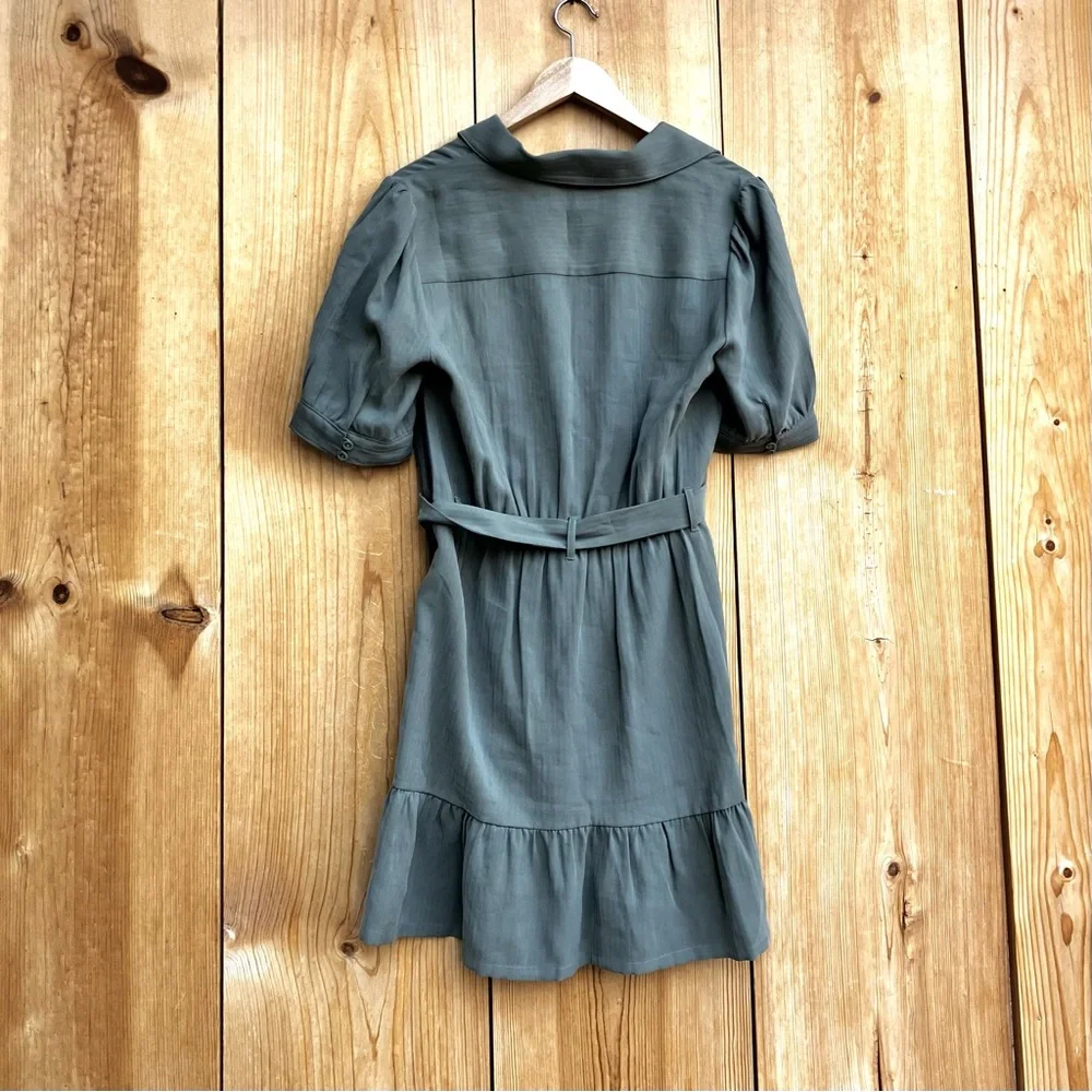 PAIGE Olive Green Short Sleeve Wrap Dress NWT